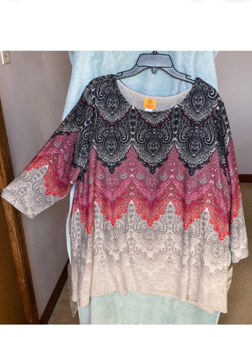 Ruby Rd top cozy vibes boho print pullover printed shirt casual size 2X